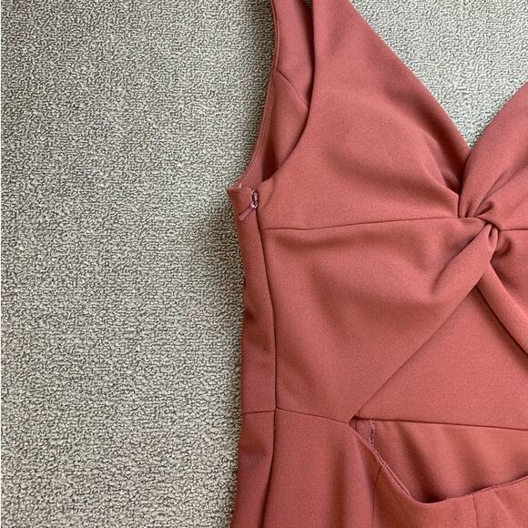 Jenny Yoo Collection Taryn Formal Dress Gown Cut Out Twist Back Cinnamon Rose 10 - Picture 5 of 10